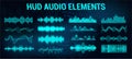 Set audio equalizer in futuristic style HUD Royalty Free Stock Photo